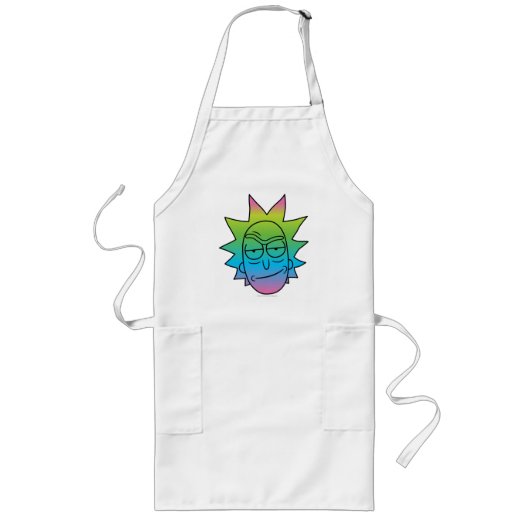 Tablier Long RICK ET MORTY™ | Rainbow Rick Head motif (Devant)