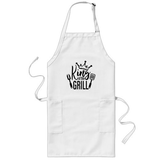 Tablier Long Roi du Grill (personnalisable) (Devant)