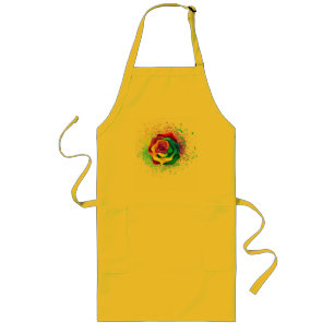 Tablier Long Rose arc-en-ciel coloré