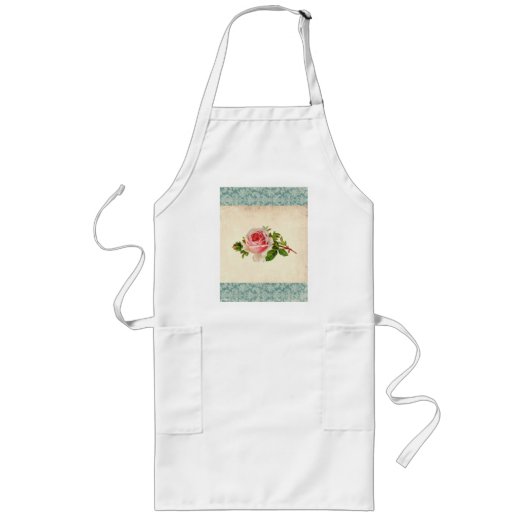 Tablier Long Rose victorien et damassé (Devant)