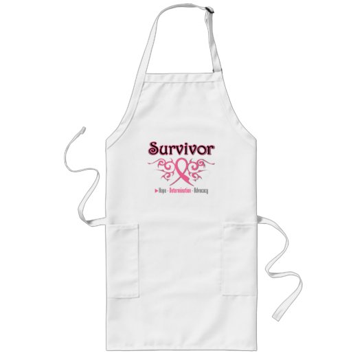 Tablier Long Ruban Tribal Survivant du cancer du sein (Devant)