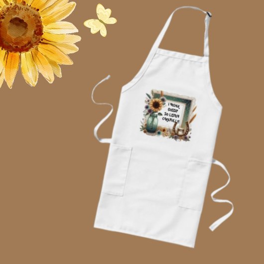 Tablier Long Rustic Apron "Je ne commente jamais, Écoutez atten