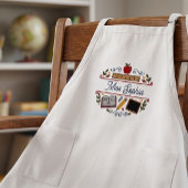 Tablier Long Rustic Teacher Appreciation Custom Name Apron with