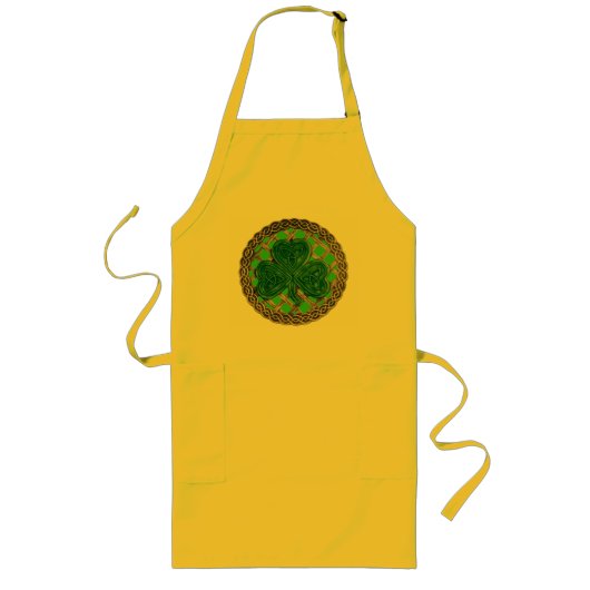 Tablier Long Shamrock, treillis Et Noeuds Céltiques Sur Apron V (Devant)