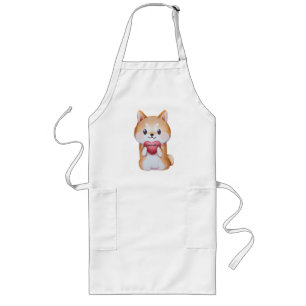 Tablier Long Shiba Inu Tenir Un Coeur