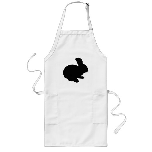 Tablier Long Silhouette noire Lapin de Pâques Apron (Devant)