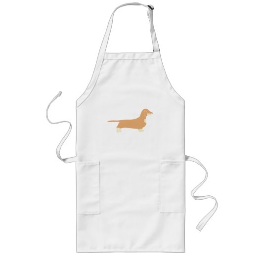 Tablier Long silo dachshund faon et crème (Devant)