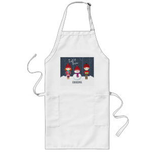 Tablier Long Snowman Winter Wonderland