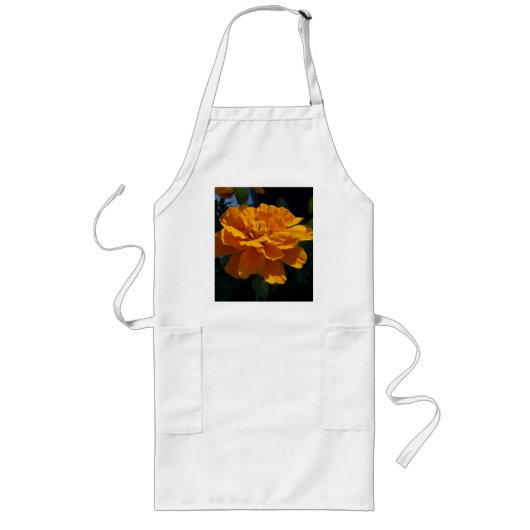 Tablier Long Souci orange lumineux (Devant)