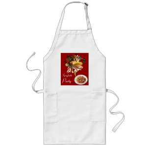TABLIER LONG SPAGHETTI PARTY DANCE, CUISINE ITALIENNE ET TOMATE