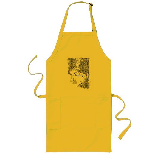 Tablier Long Sunny Yellow Sydney Map Kitchen Apron (Devant)