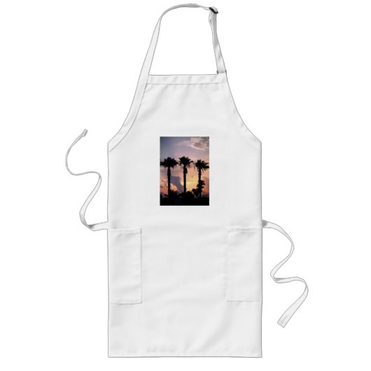 Tablier Long Sunset Palm Trees Beach Tiki Bar BBQ Cooking Apron (Devant)
