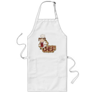 Tablier Long T-shirts et cadeaux blancs de chef de fille