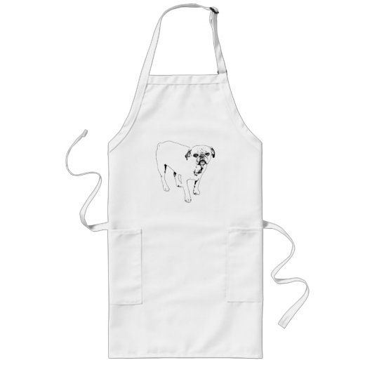 Tablier Long Tabard de chien aux contours nets rend la cuisine  (Devant)
