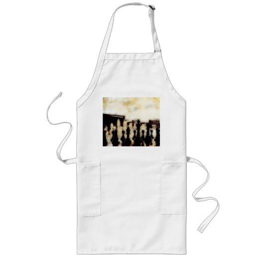 Tablier Long Tabard Grunge d'échecs (Devant)