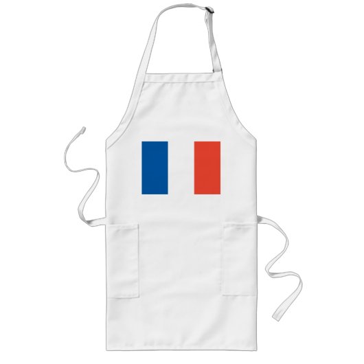 Tablier Long Tablier de cuisine long avec drapeau français (Devant)