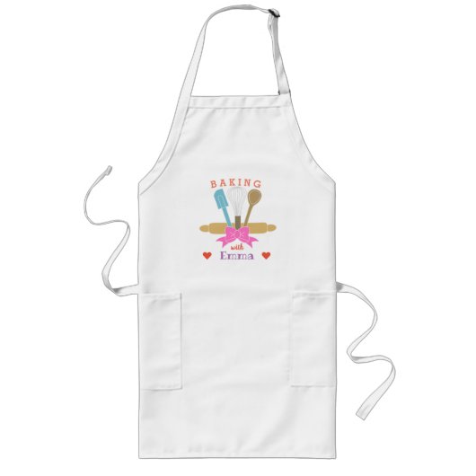 Tablier Long Tablier de cuisson personnalisé pour femmes (Devant)