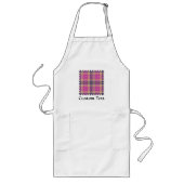 Tablier Long Tartan rose, or et bleu (Devant)