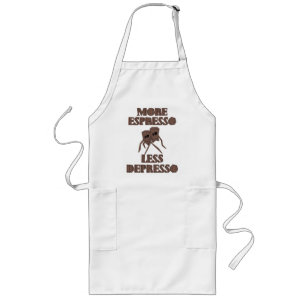 Tablier Long Tasses à café mignonnes Typographie drôle pour ama