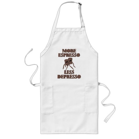 Tablier Long Tasses à café mignonnes Typographie drôle pour ama (Devant)
