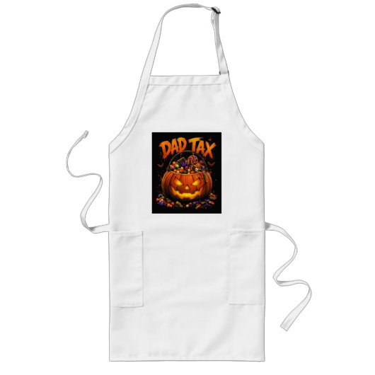 Tablier Long Taxe Papa Drôle Halloween Citrouille (Devant)