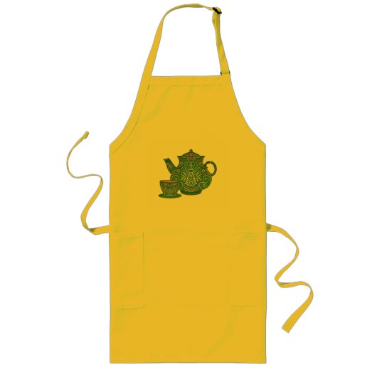 Tablier Long Tea Pot Apron Vert (Devant)