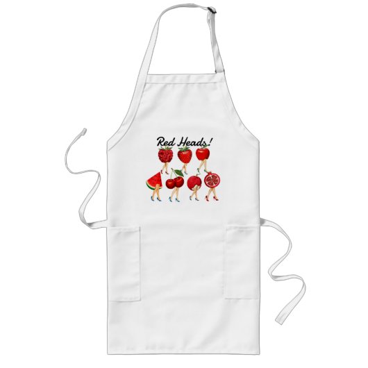 Tablier Long Têtes rouges ! Fruit Rouge Aux Jambes Dames Long T (Devant)