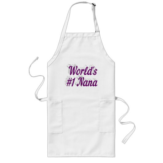 Tablier Long Texte mauve de Nana (Devant)