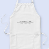 Tablier Long Texte noir classique simple sur blanc