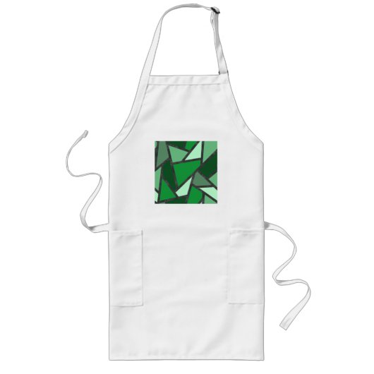 Tablier Long Tons de motif en vitrail vert (Devant)