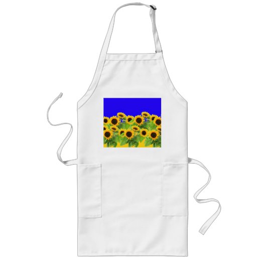 Tablier Long Tournesols - Drapeau ukrainien Paix Liberté Ukrain (Devant)
