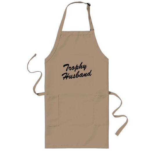 Tablier Long Trophy Husband | large beige BBQ apron for men (Devant)