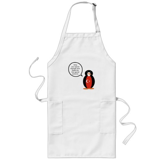 Tablier Long Turkish Flag Talking Ms. Penguin (Devant)
