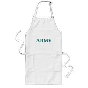 Tablier Long Typographie Gras Style Militaire Minimal Texte