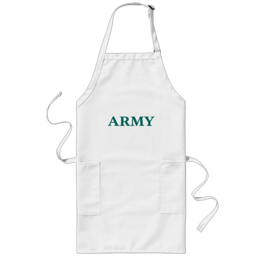 Tablier Long Typographie Gras Style Militaire Minimal Texte (Devant)