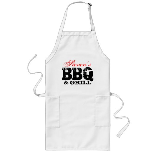Tablier Long Un long tablier BBQ personnalisé pour lui (Devant)