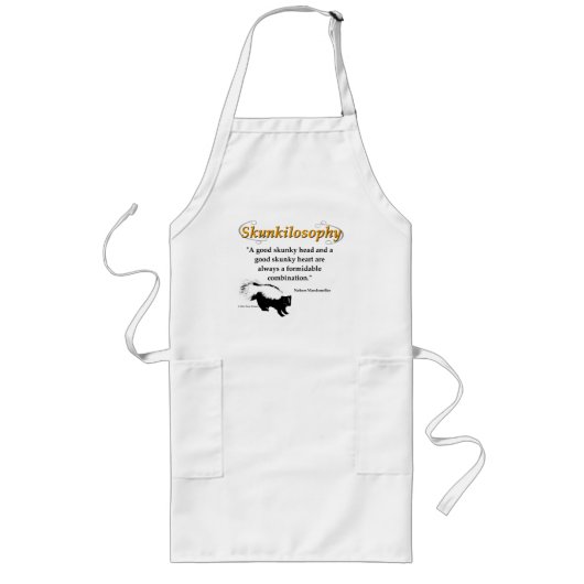 Tablier Long Une bonne tête de skunky et un bon coeur de skunky (Devant)