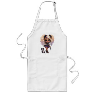 Tablier Long Une collection de dessins Halloween de fille migno