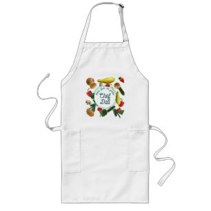 Tablier Long Vegetables Cuisine Bib Apron avec Poches