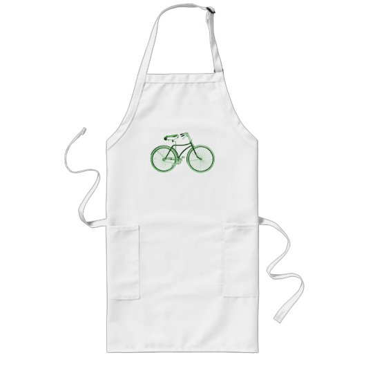Tablier Long Vélo vert vintage (Devant)