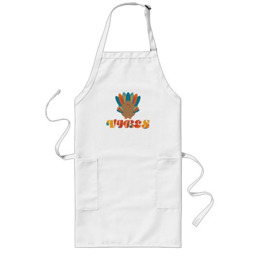 Tablier Long Vibes orange et Turquoise Turquie Apron (Devant)
