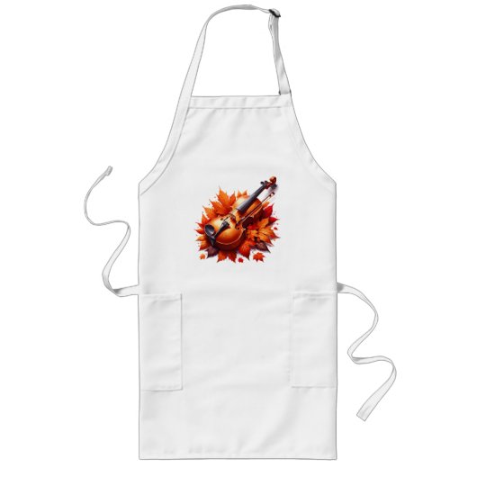 Tablier Long Violon dans le lit de feuilles (Devant)