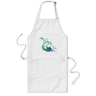 Tablier Long Visage de sourire de grenouille de bande dessinée