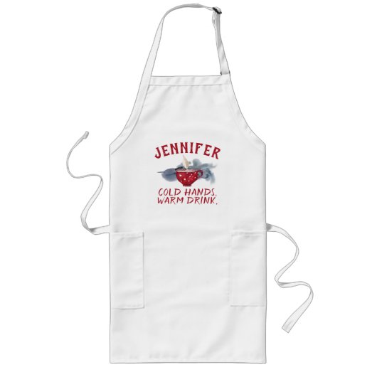 Tablier Long Votre nom Red Steaming Cup Long Apron (Devant)