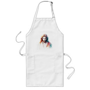 Tablier Long Watercolor Jesus Christ Portrait – Serene & Spirit