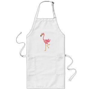Tablier Long WW- bande dessinée primitive d'art de Flamant ros