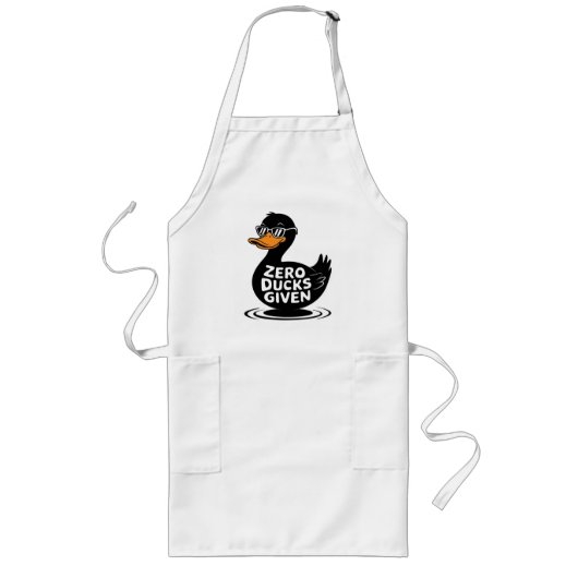 Tablier Long Zéro Canard Donné - Design de canard drôle et cool (Devant)