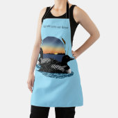 Tablier Loon Couple coucher de soleil bleu (Insitu)