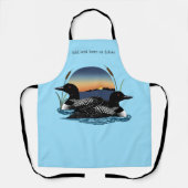 Tablier Loon Couple coucher de soleil bleu (Recto)