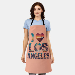 Tablier Los Angeles Skyline Sunset & Hollywood Typographie